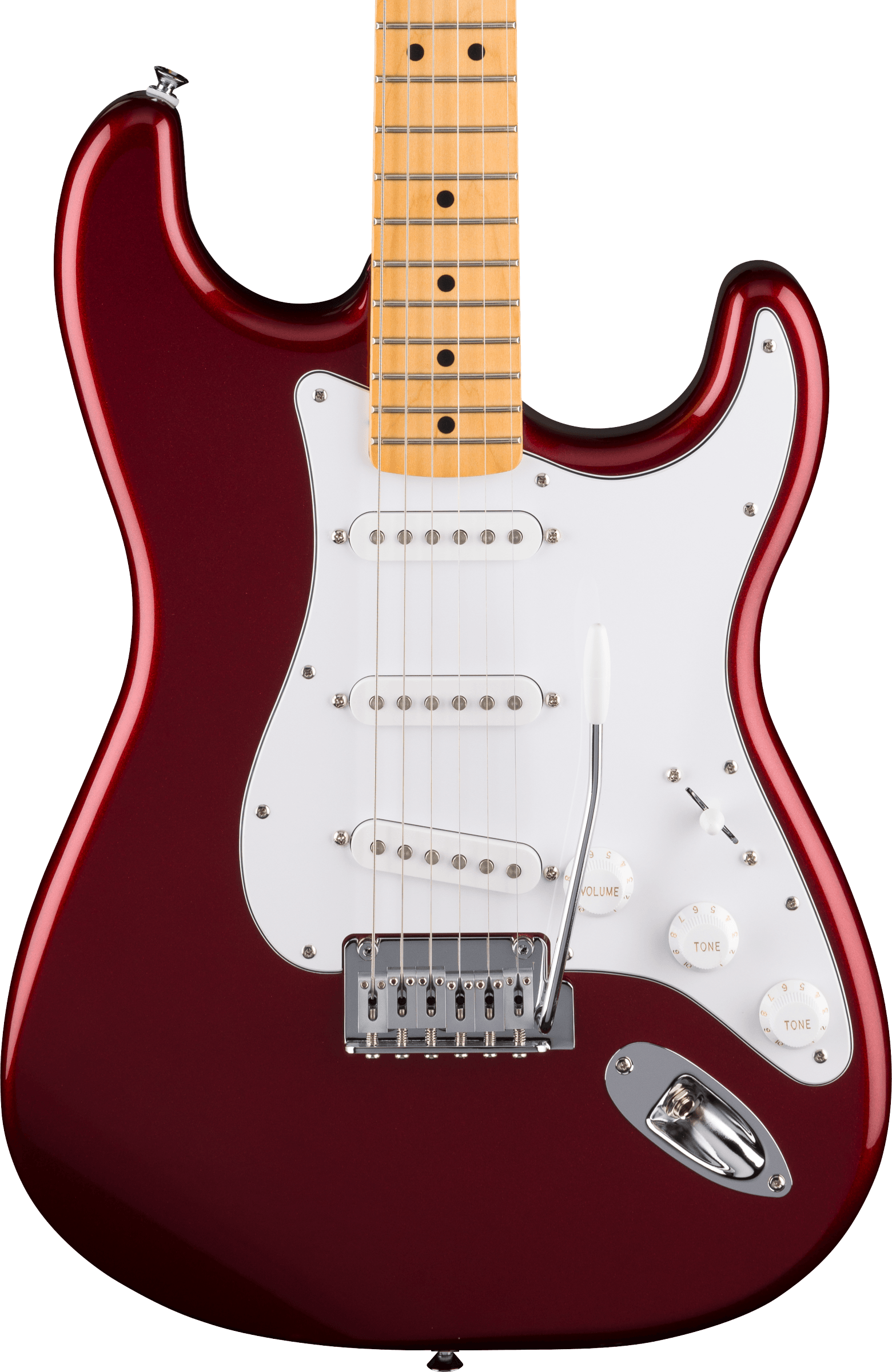 Fender Standard Stratocaster, Maple Fingerboard, White Pickguard, Candy Cola - Metronome Music Inc.