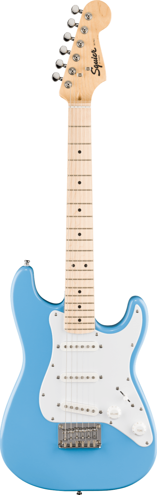Squier Mini Stratocaster Maple Fingerboard White Pickguard - California Blue