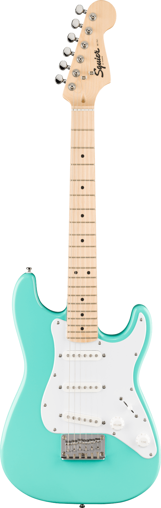 Squier Mini Stratocaster Maple Fingerboard White Pickguard - Sea Foam Green