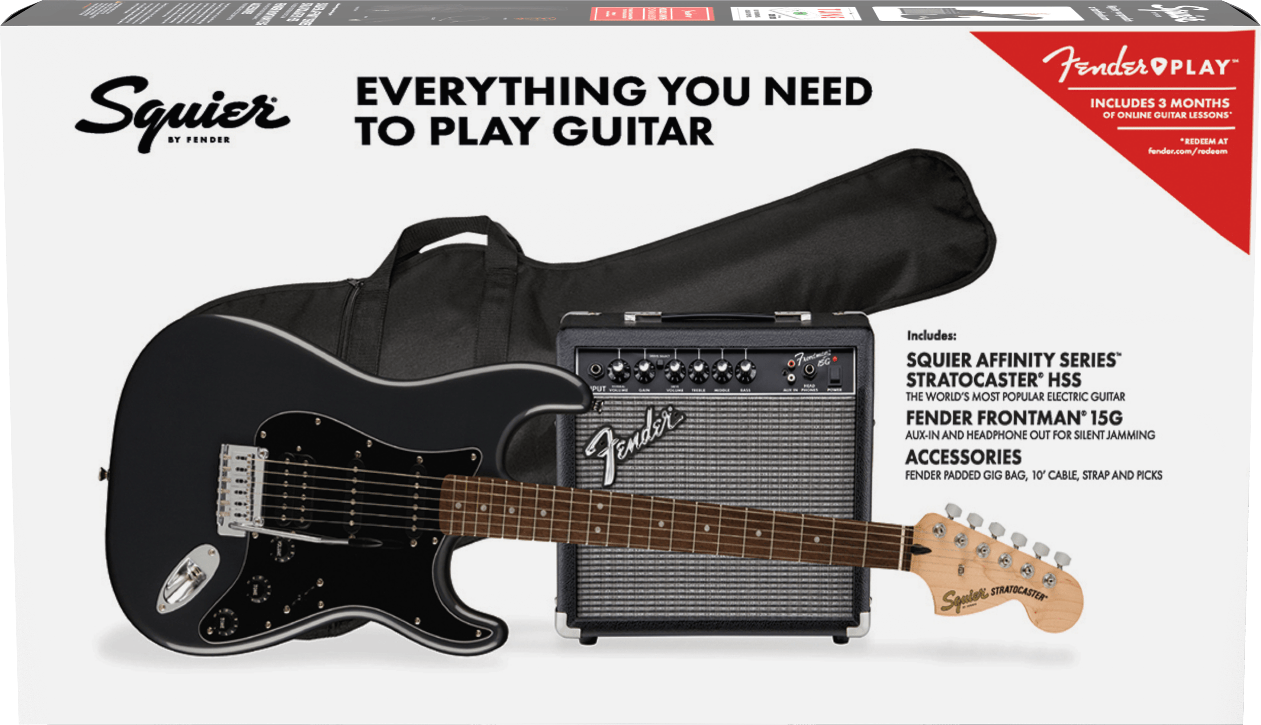 Squier Affinity Series Stratocaster HSS Pack - Charcoal Frost Metallic - Metronome Music Inc.