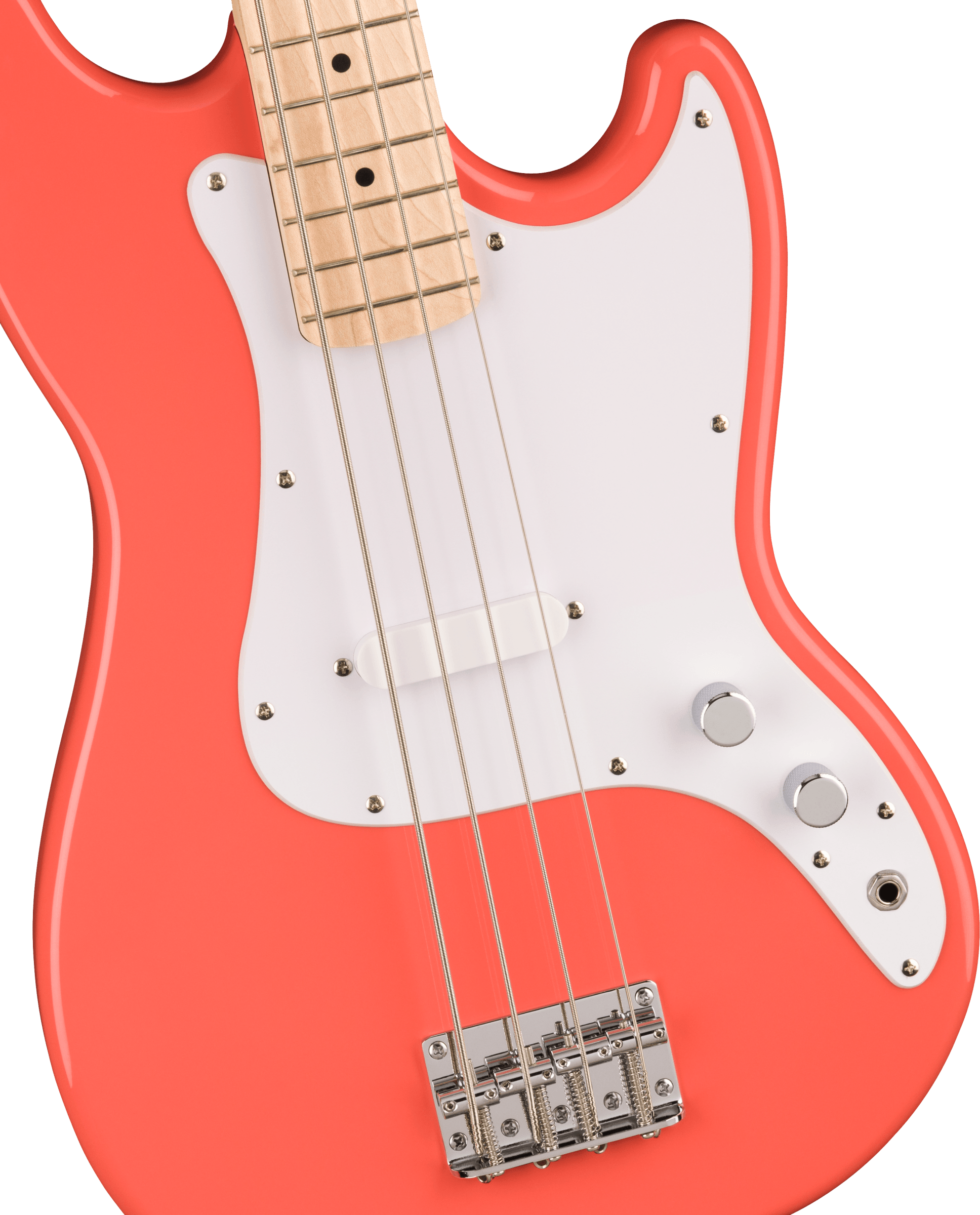 Squier Sonic Bronco Bass - Tahitian Coral - Metronome Music Inc.