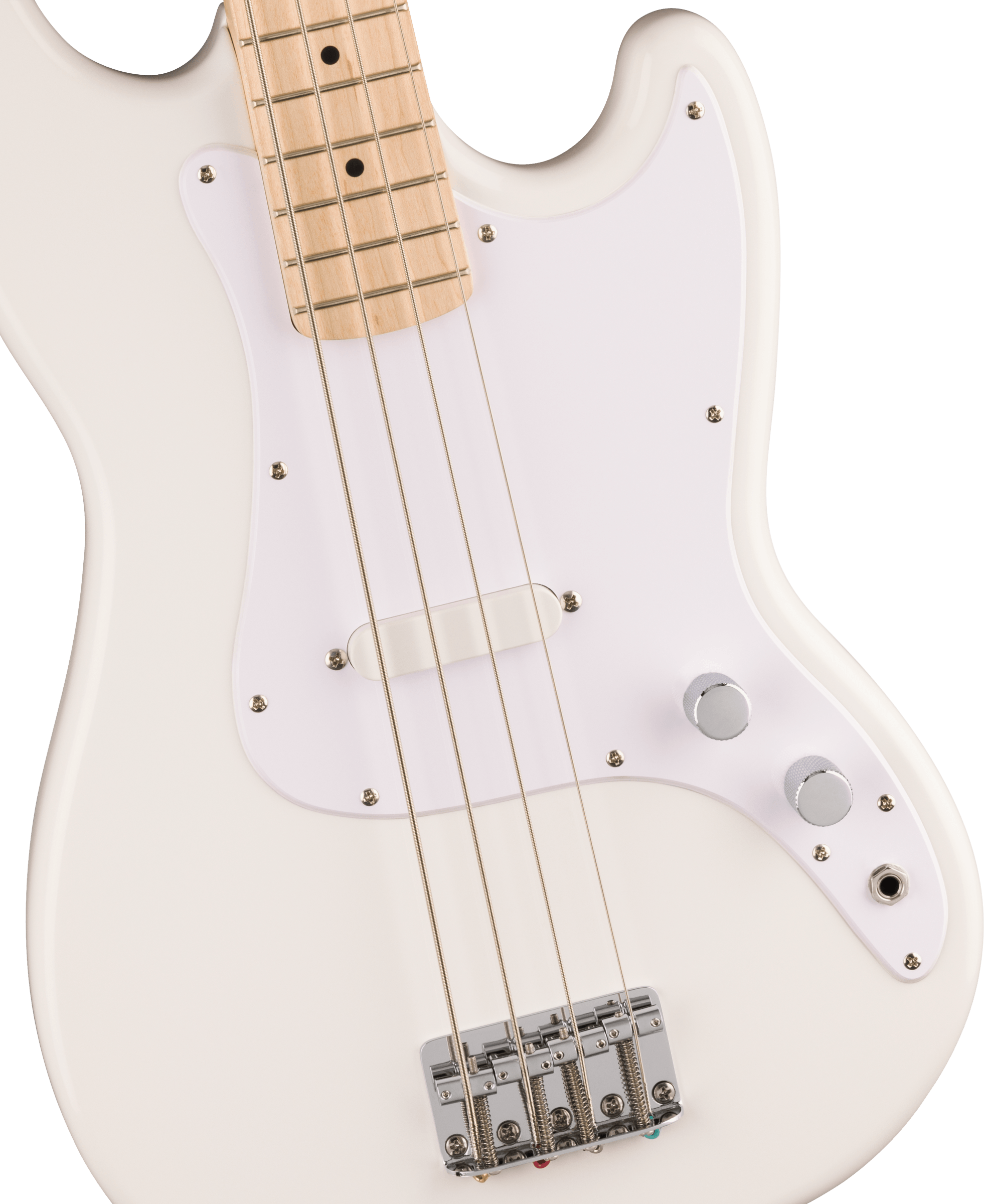 Squier Sonic Bronco Bass, Maple - Arctic White - Metronome Music Inc.