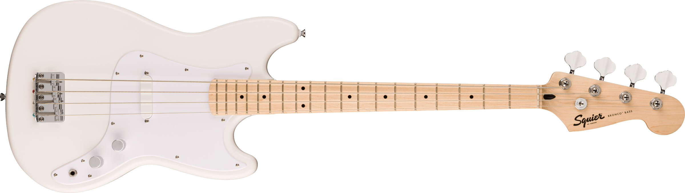 Squier Sonic Bronco Bass, Maple - Arctic White - Metronome Music Inc.