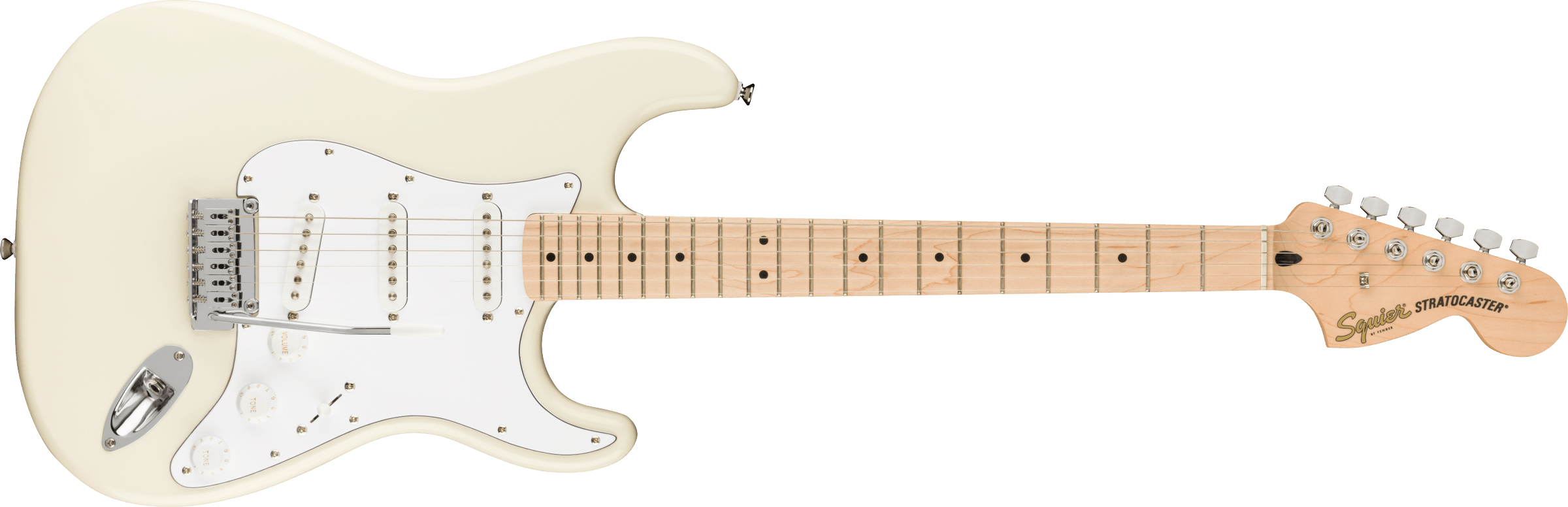 Squier Affinity Series Stratocaster, Maple - Olympic White - Metronome Music Inc.