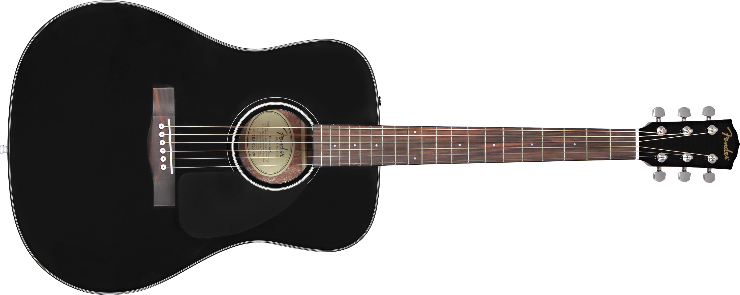 Fender CD-60 Dreadnought Acoustic w/Case, Walnut Fingerboard- Black - Metronome Music Inc.