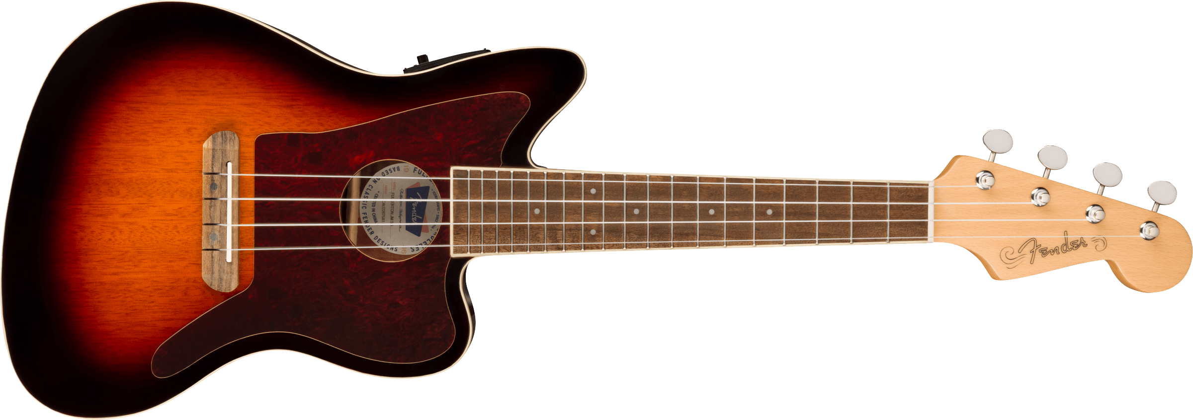 Fender Fullerton Jazzmaster Uke, Concert Ukulele - 3-Color Sunburst - Metronome Music Inc.