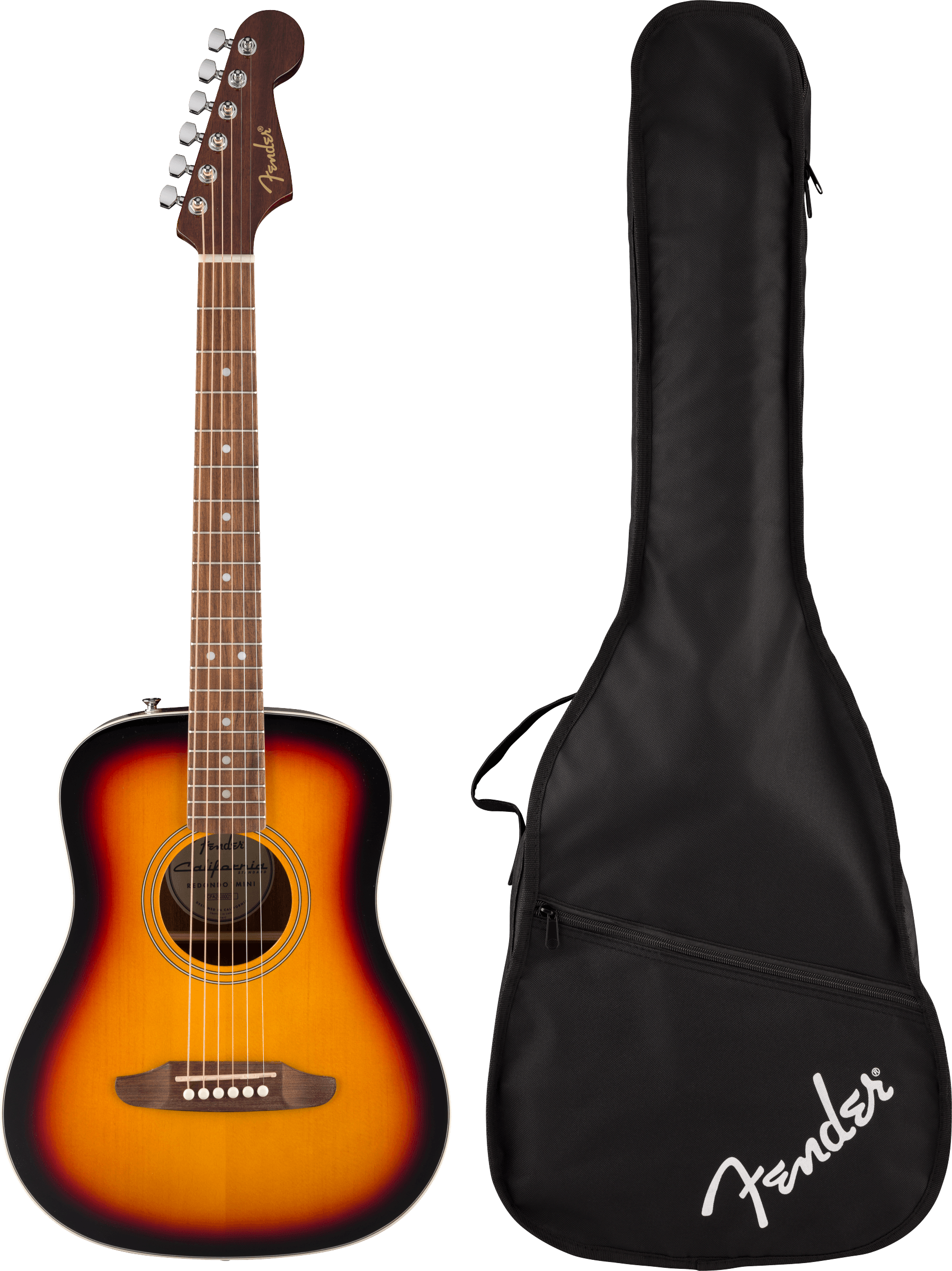 Fender California Standard Redondo Mini with Bag, Spruce Top, 3-Color Sunburst