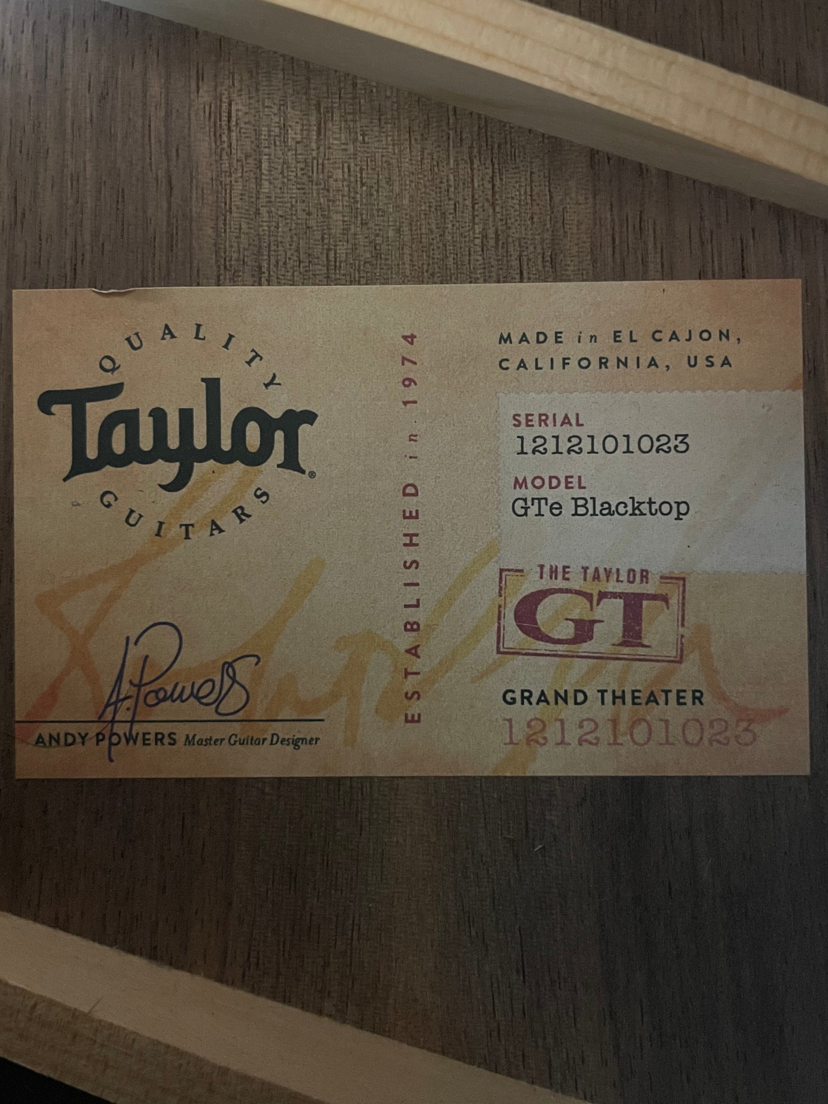 Taylor GTe Blacktop Grand Theater - (Used)