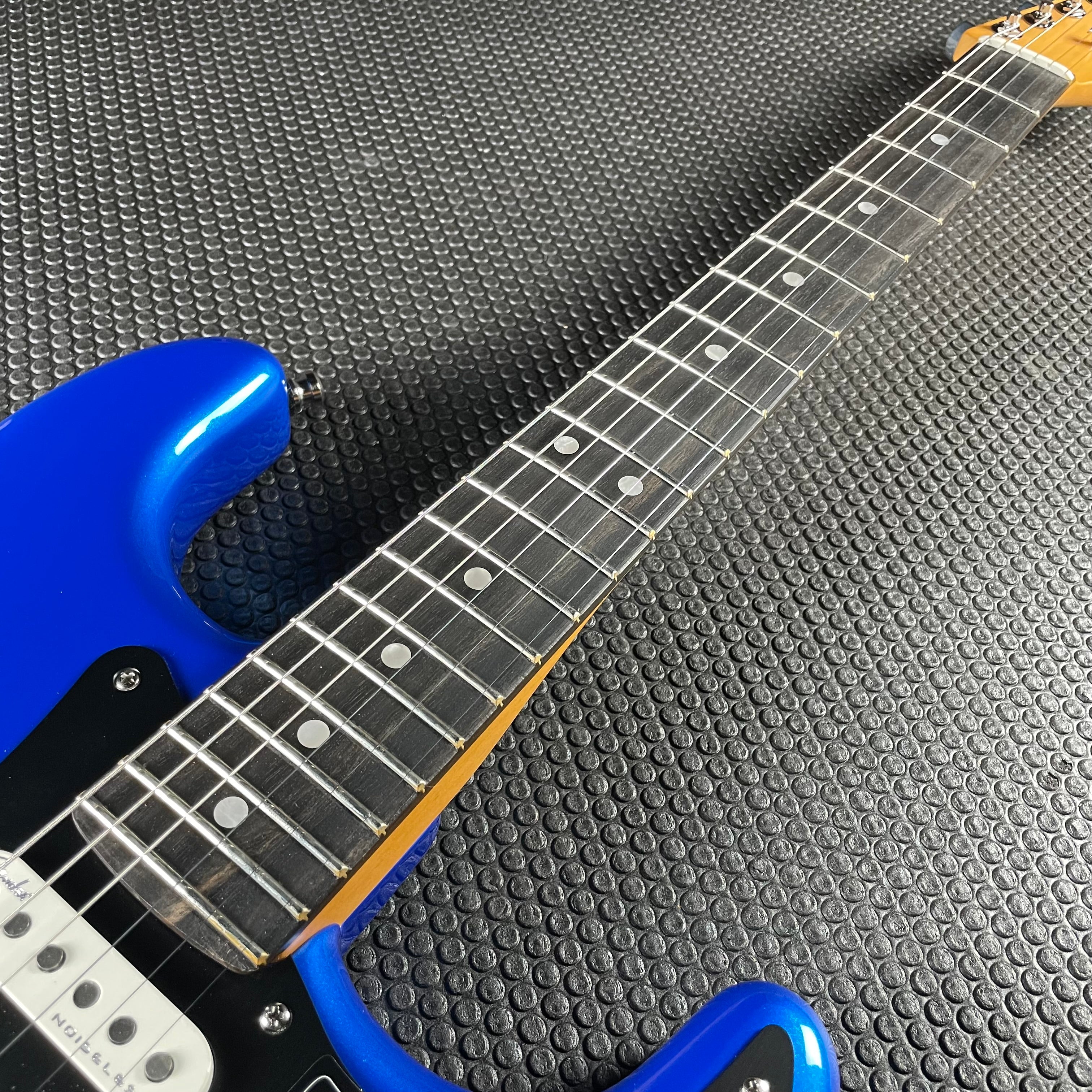 Fender American Ultra II Stratocaster, Ebony- Noble Blue (8lbs 1oz) - Metronome Music Inc.
