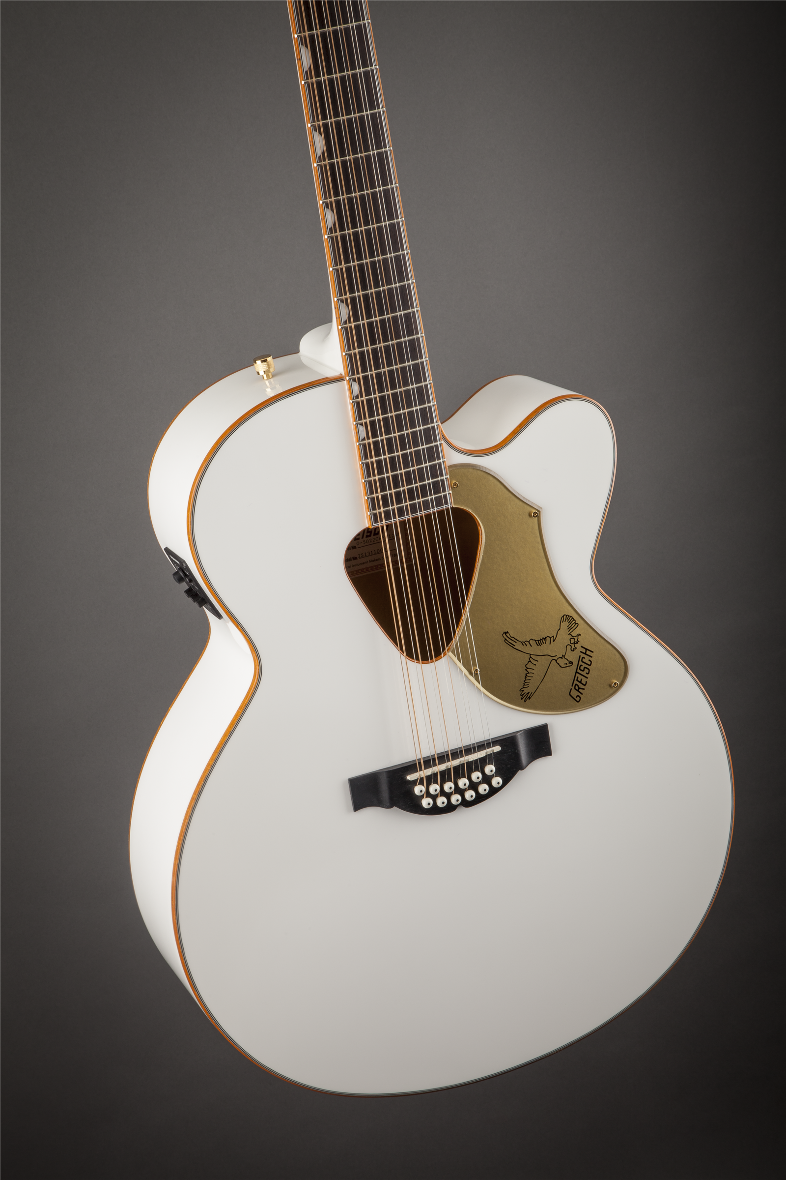 Gretsch G5022CWFE-12 Rancher Falcon Jumbo 12-String Cutaway, Fishman Pickup, White - Metronome Music Inc.