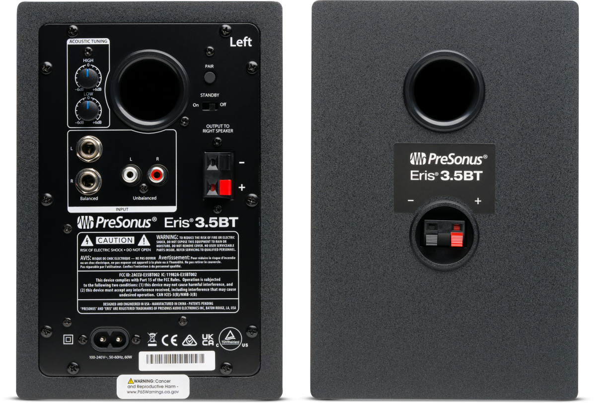 PreSonus Eris 3.5BT Powered Bluetooth Studio Monitors Pair - Metronome Music Inc.
