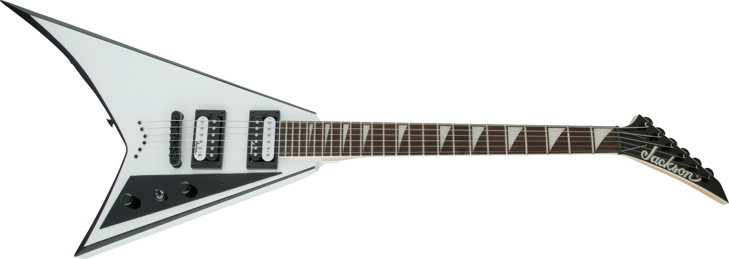 Jackson  JS Series Rhoads JS32T, Amaranth Fingerboard, White with Black Bevels - Metronome Music Inc.