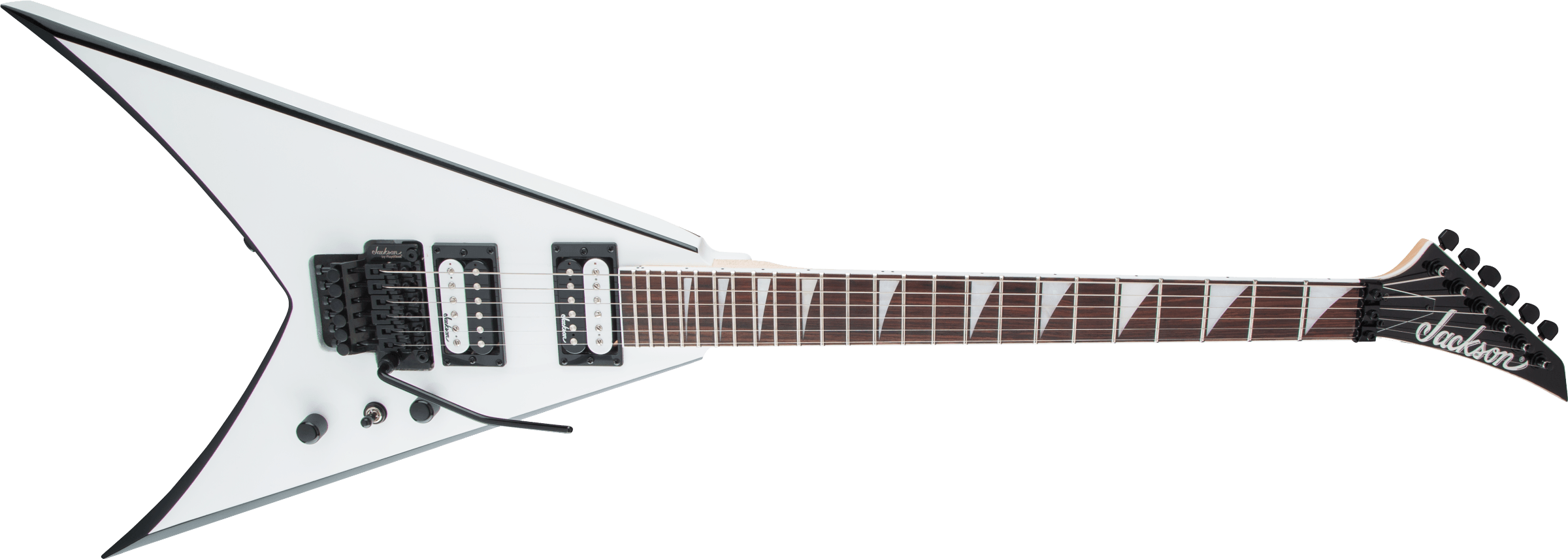 Jackson JS Series King V JS32, Amaranth Fingerboard, White with Black Bevels - Metronome Music Inc.