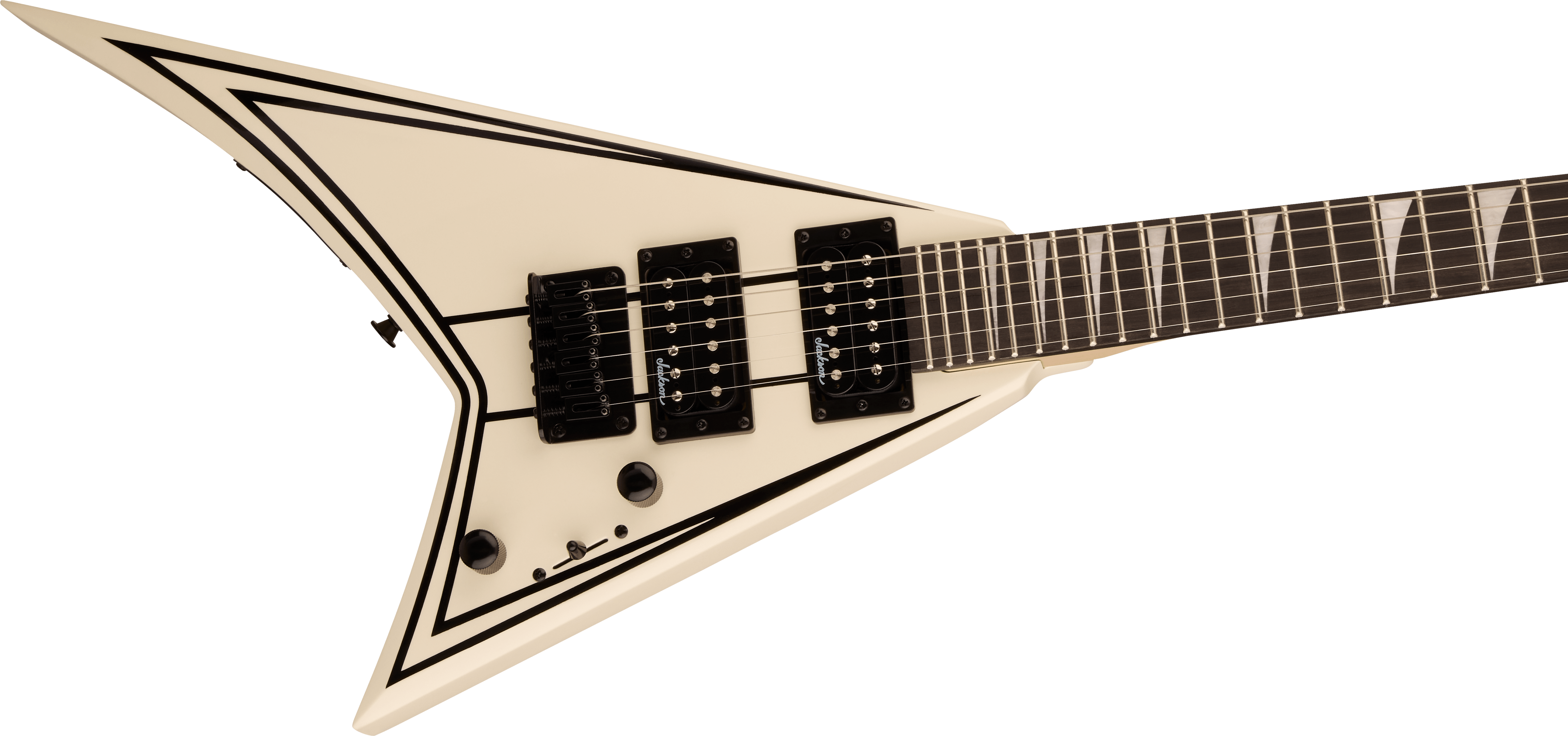 Jackson JS Series RR Minion JS1XM, Snow White with Black Pin Stripes