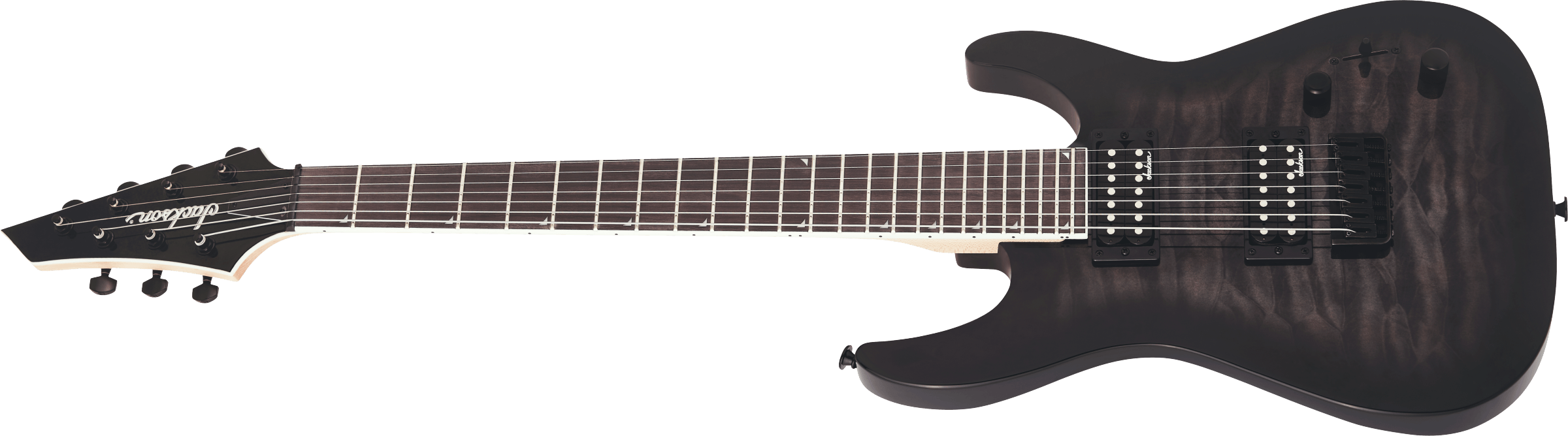 Jackson JS Series Dinky Arch Top JS22Q-7 DKA HT, Amaranth Fingerboard, Transparent Black Burst - Metronome Music Inc.