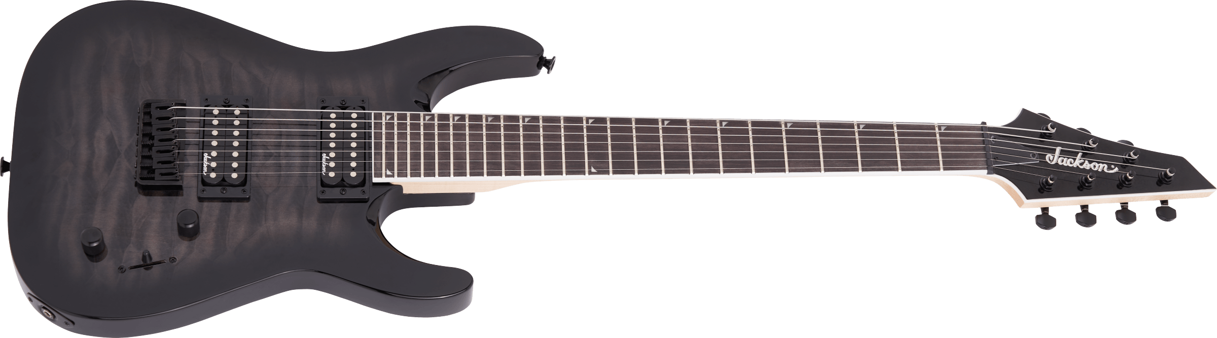 Jackson JS Series Dinky Arch Top JS22Q-7 DKA HT, Amaranth Fingerboard, Transparent Black Burst - Metronome Music Inc.