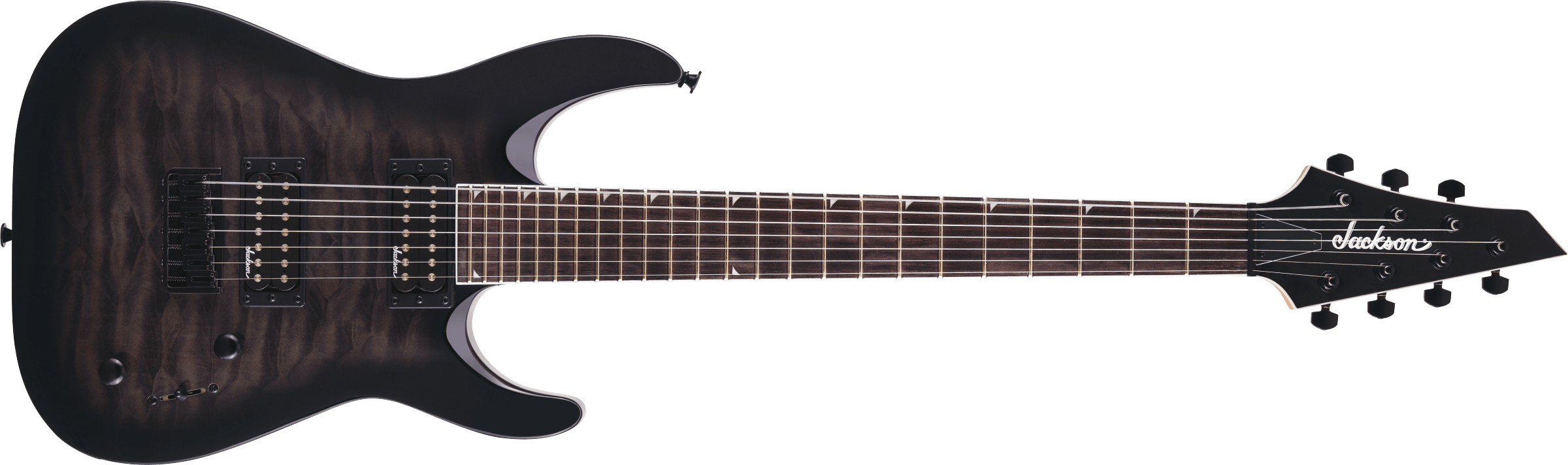 Jackson JS Series Dinky Arch Top JS22Q-7 DKA HT, Amaranth Fingerboard, Transparent Black Burst - Metronome Music Inc.