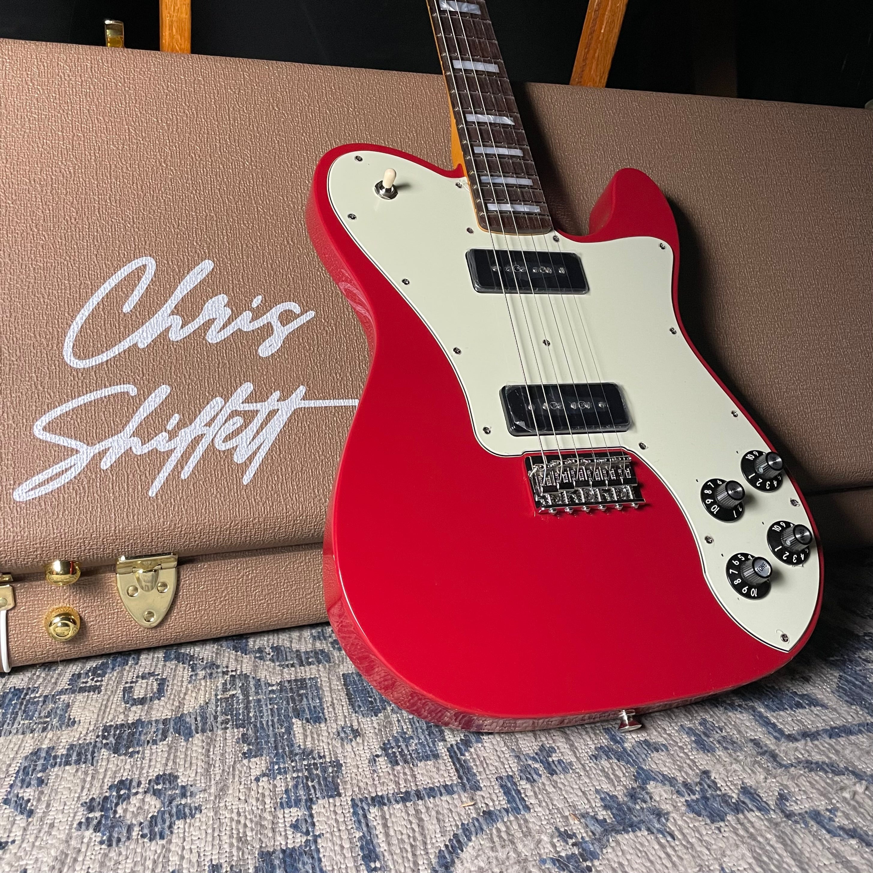 Fender Chris Shiflett Cleaver Telecaster Deluxe - Dakota Red (7lbs 13oz) - Metronome Music Inc.