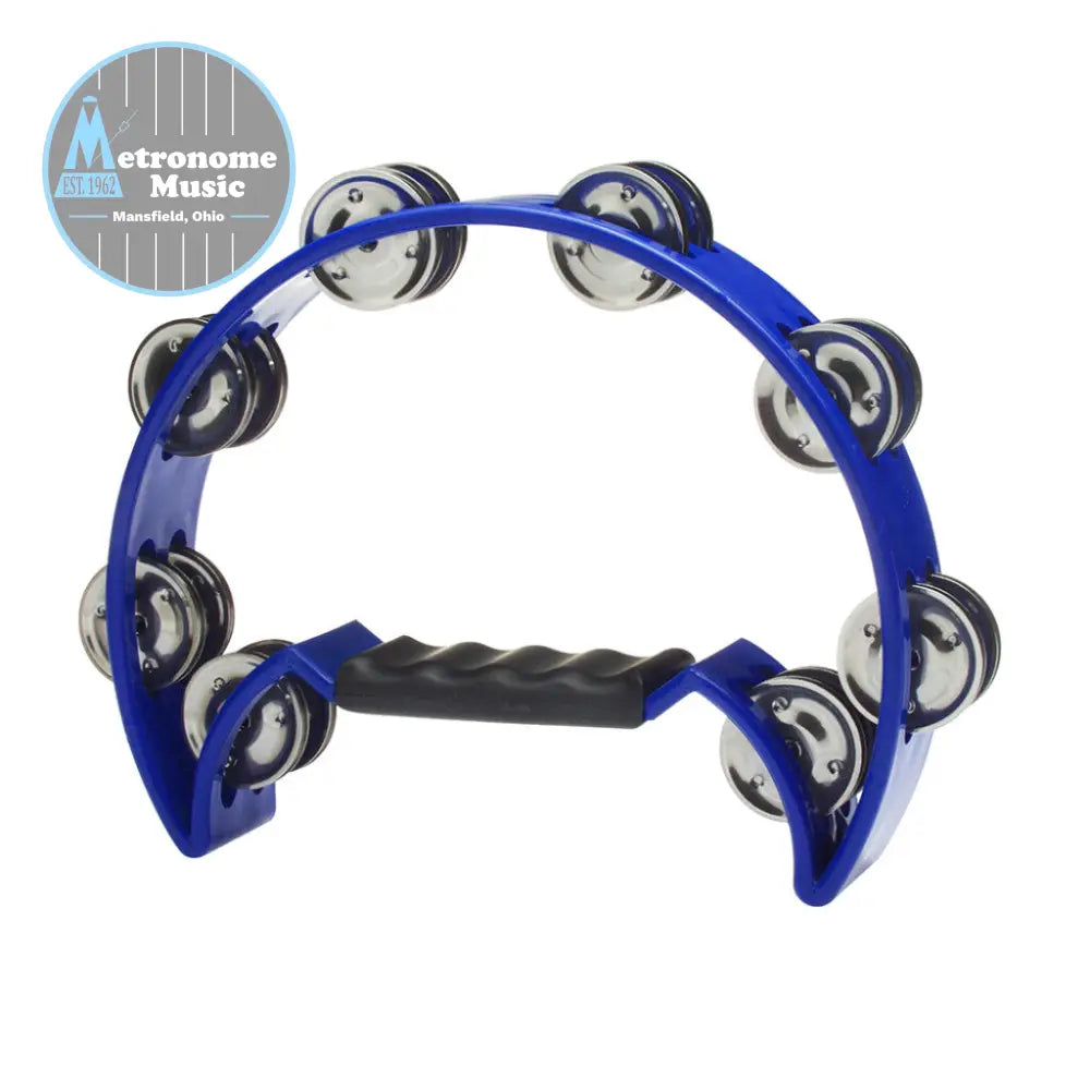 Stagg Cutaway Plastic Tambourine, Blue - Metronome Music Inc.