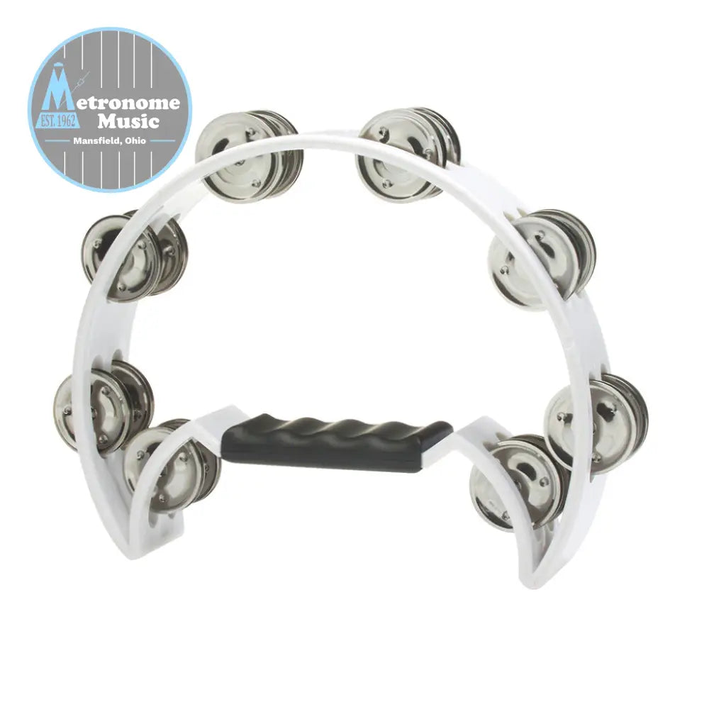 Stagg Cutaway Plastic Tambourine- White - Metronome Music Inc.