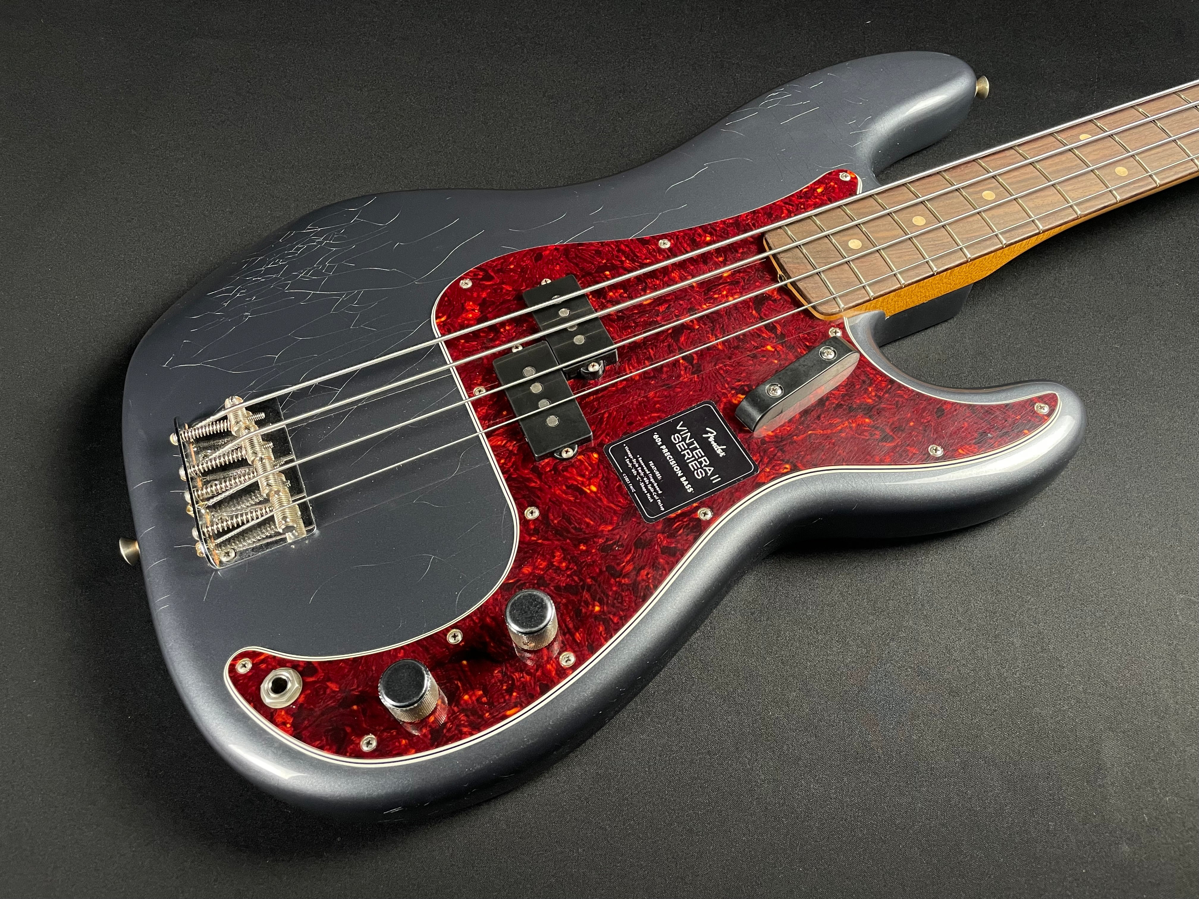 Fender Vintera II Road Worn '60s Precision Bass, Rosewood - Charcoal Frost Metallic - Metronome Music Inc.