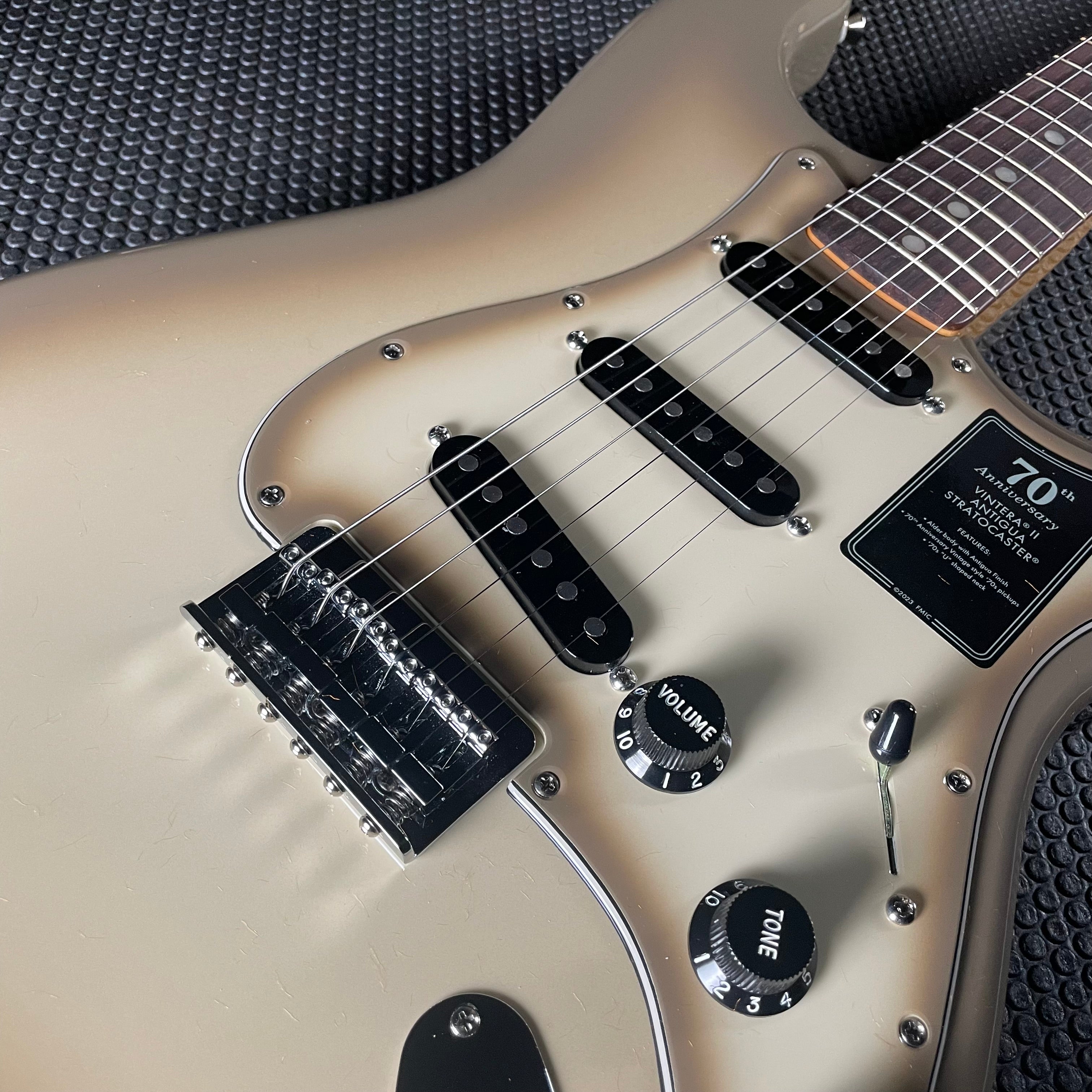 Fender 70th Anniversary Antigua Stratocaster, Rosewood- Antigua (7lbs 11oz) - Metronome Music Inc.