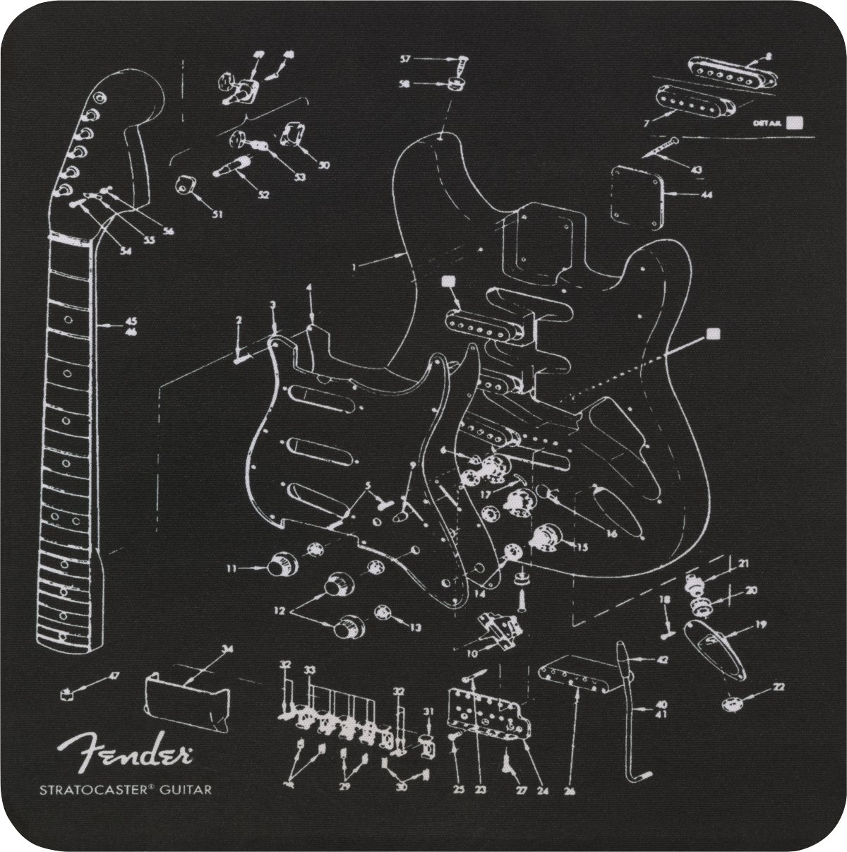 Fender Mousepad, Exploded Strat - Metronome Music Inc.
