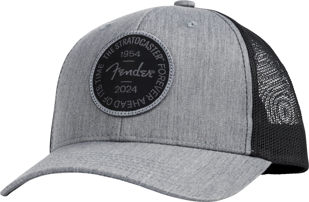 Fender Stratocaster™ 70th Anniversary Badge Hat, Gray Heather, One Size - Metronome Music Inc.