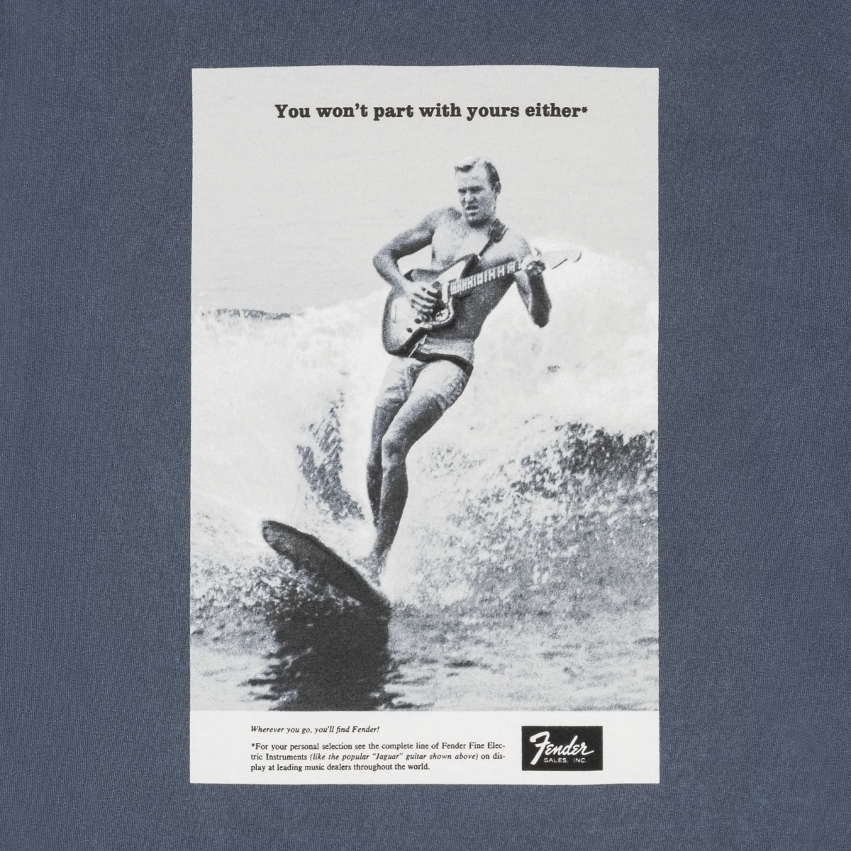 Fender Vintage Ad Surfer Tee, Ocean, XL - Metronome Music Inc.