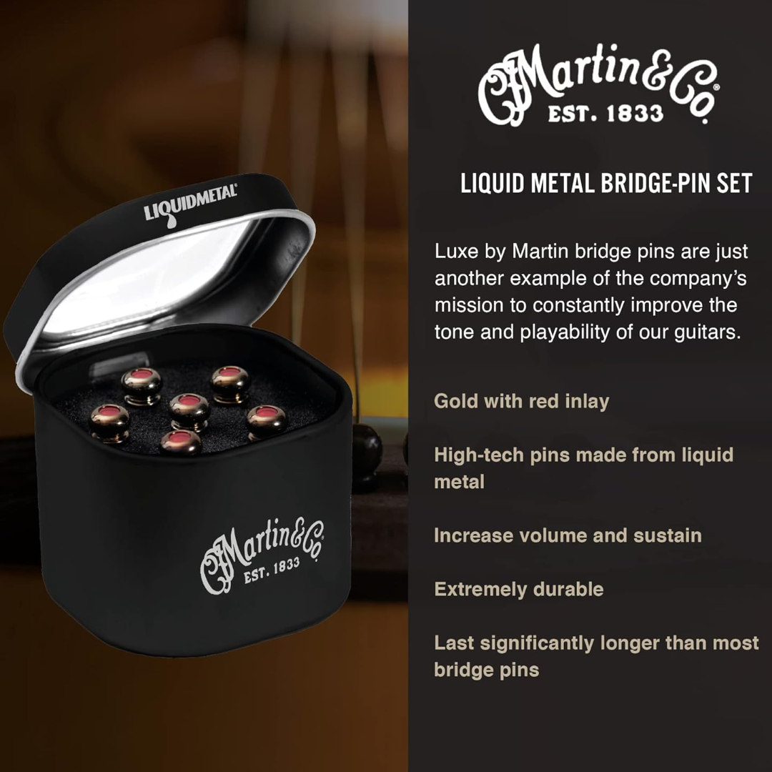 LUXE BY MARTIN® Bridge Pins (Chrome) - Metronome Music Inc.