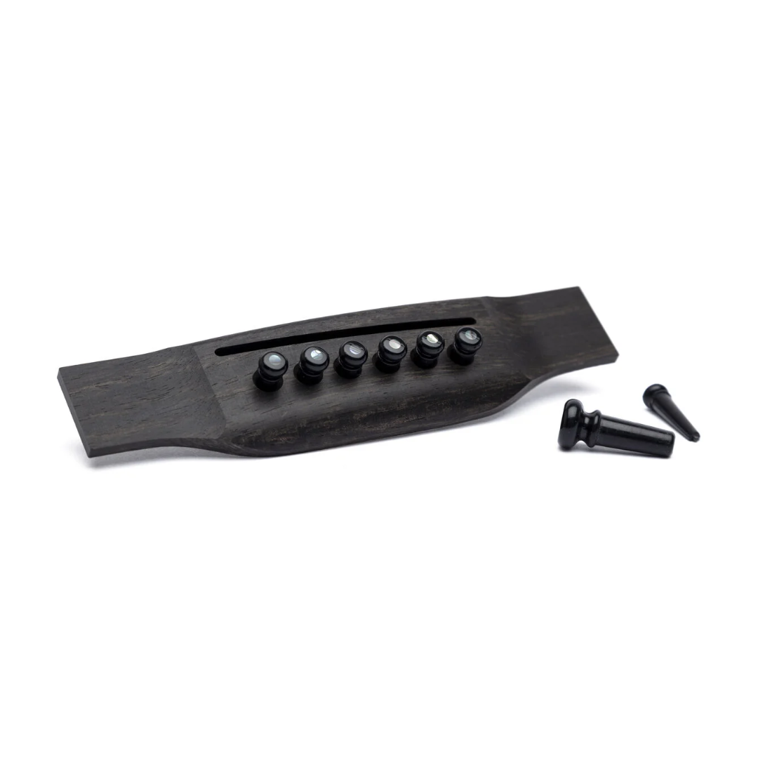 Martin Pearl Inlaid Bridge & Endpins (Black) - Metronome Music Inc.