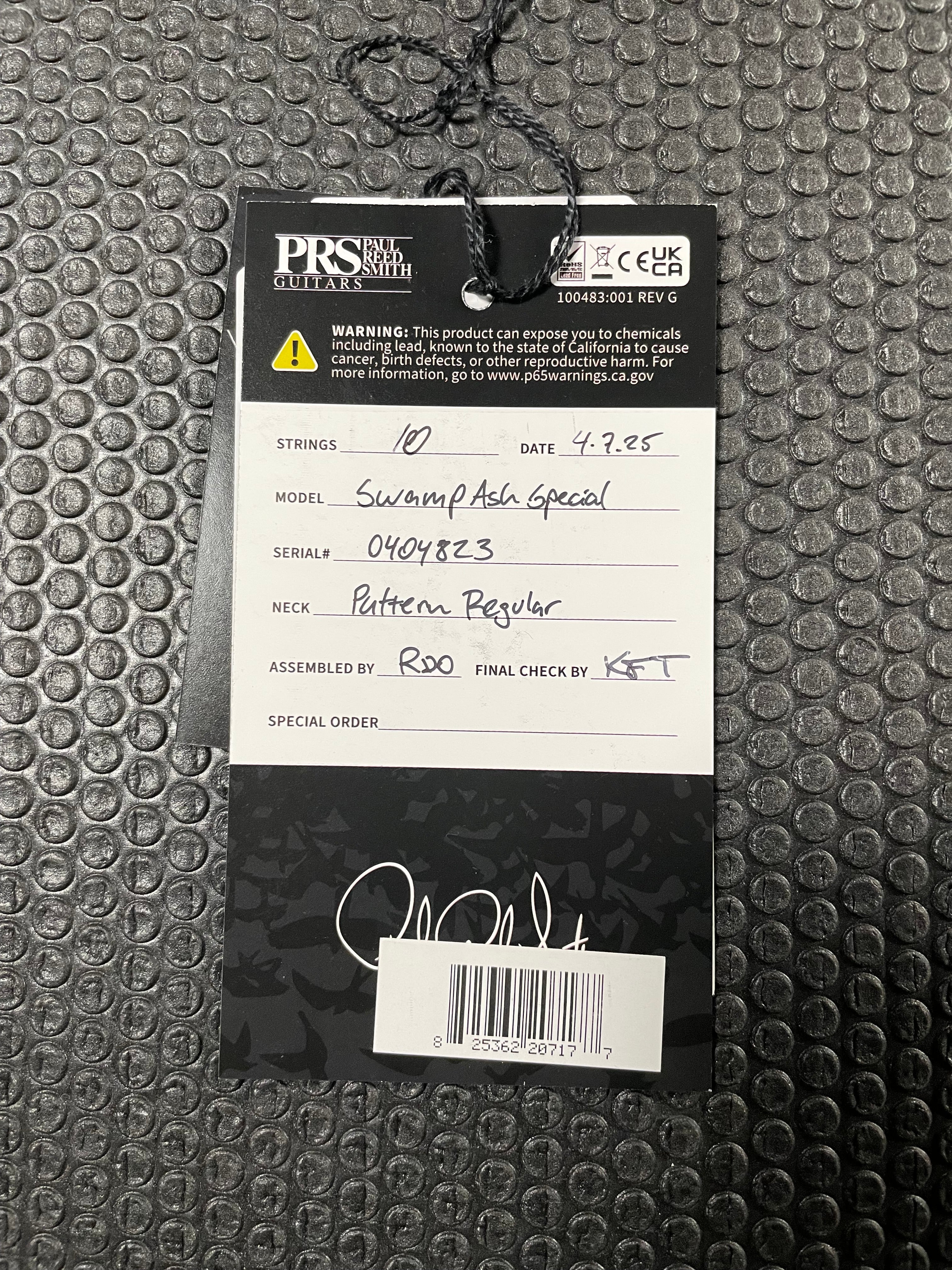 PRS Swamp Ash Special - White Doghair Smokeburst - Metronome Music Inc.