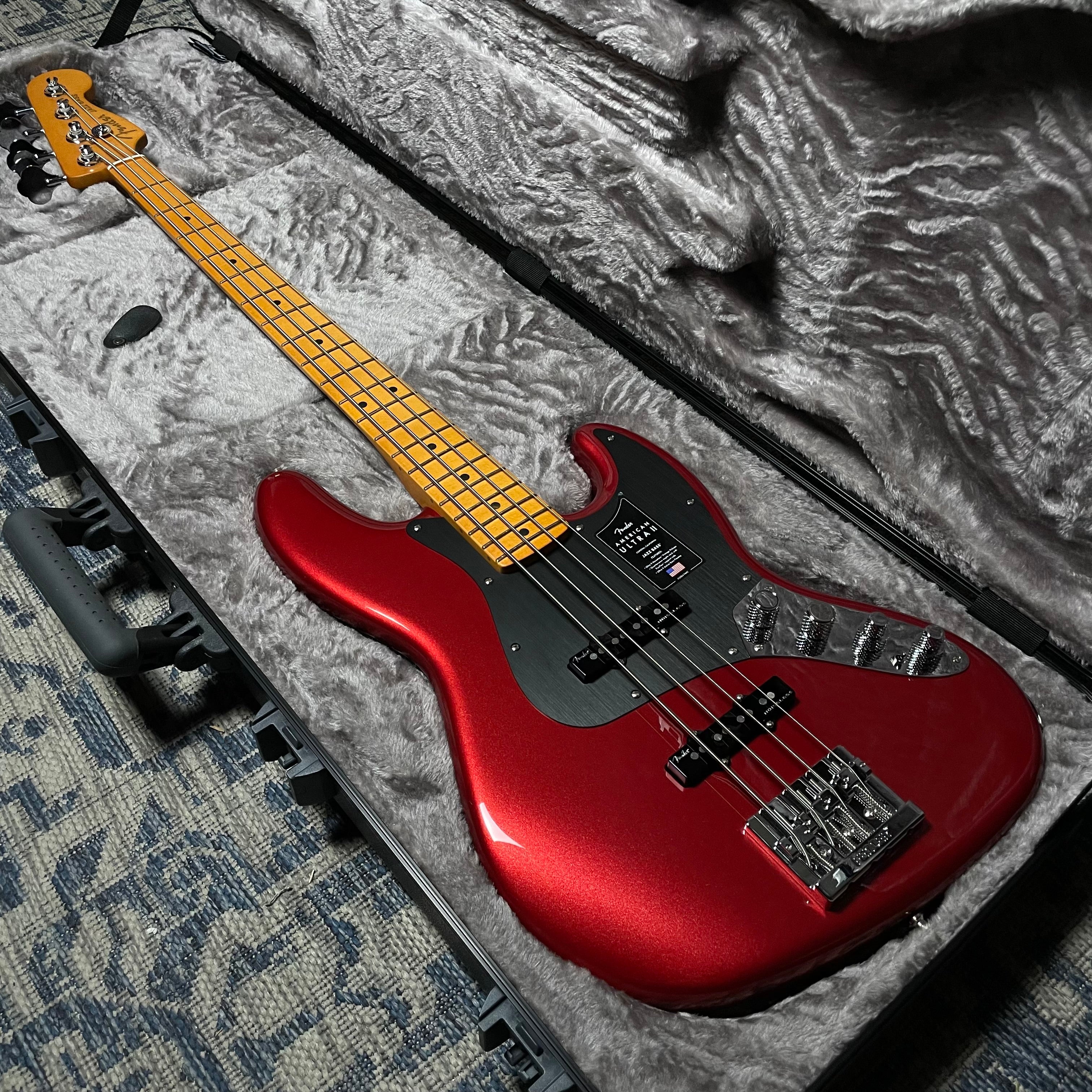 Fender American Ultra II Jazz Bass, Maple - Sinister Red - Metronome Music Inc.