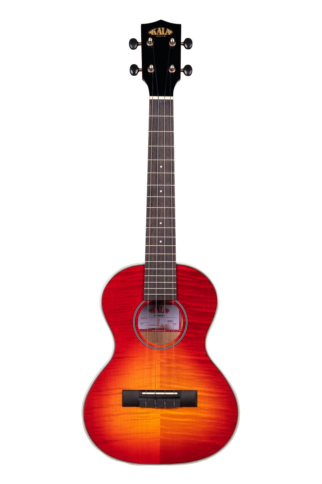 Kala Gloss Flame Maple Tenor Ukulele - Cherry Burst - Metronome Music Inc.