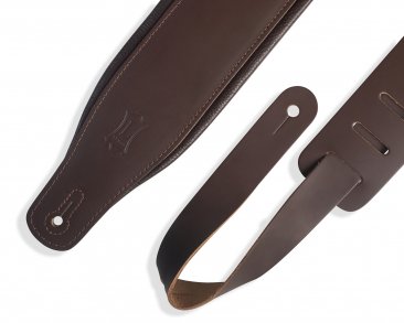 Levy's M26PD-DBR-DBR 3" Top Grain Leather Strap w/padding - Metronome Music Inc.