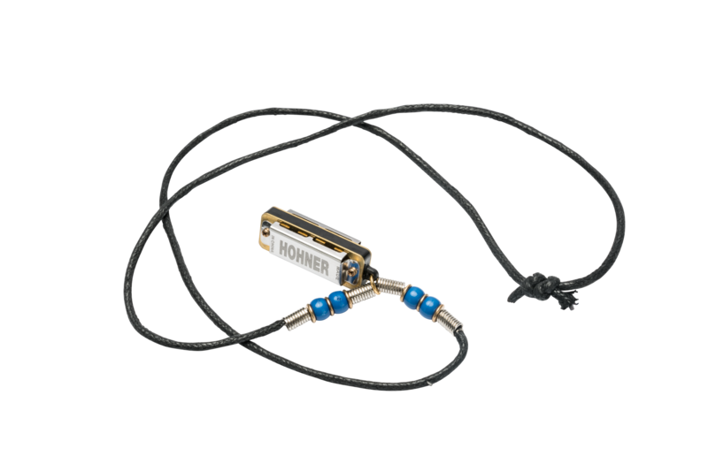 M38N-DB Hohner Mini Harmonica Necklace Dark Blue - Metronome Music Inc.