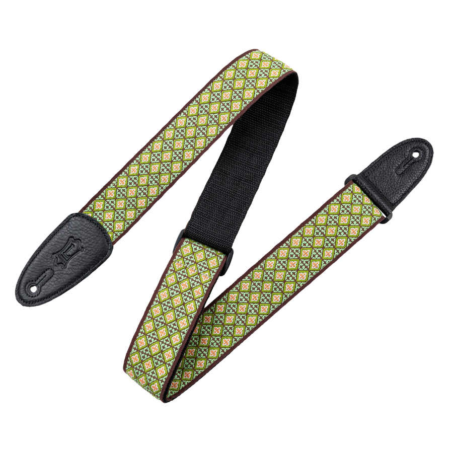 Levy's Original Hootenanny Series Guitar Strap - Jacquard Green - Metronome Music Inc.