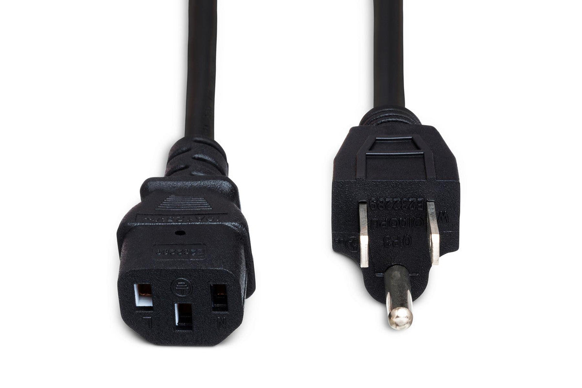 HOSA PWC-148 Power Cord, 18 AWG, IEC C13 To NEMA 5-15P - Metronome Music Inc.