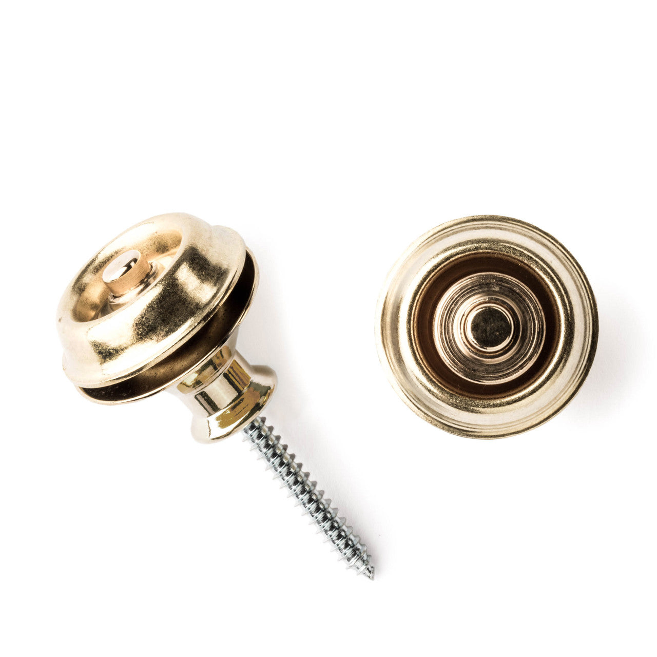 STRAPLOK® STRAP RETAINERS DUAL DESIGN - BRASS - Metronome Music Inc.
