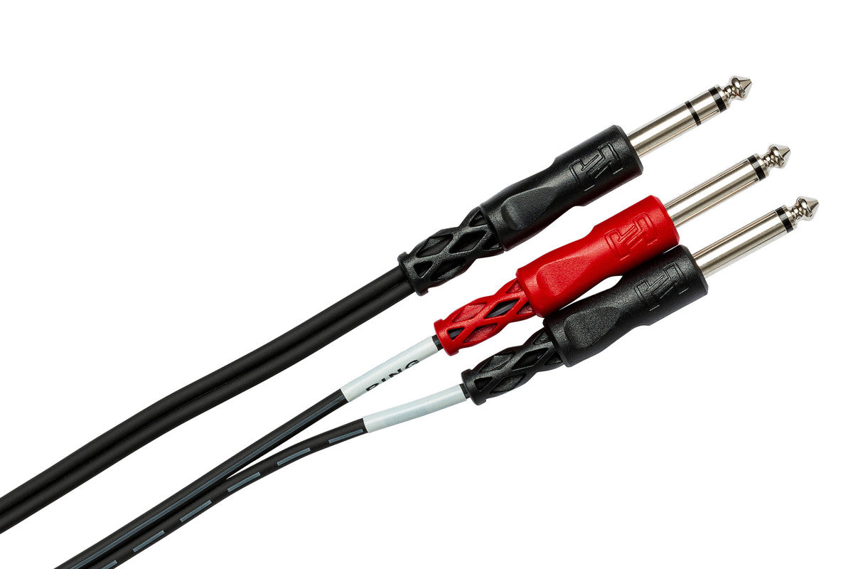 HOSA STP-203 10' Insert Cable, 1/4 In TRS To Dual 1/4 In TS - Metronome Music Inc.