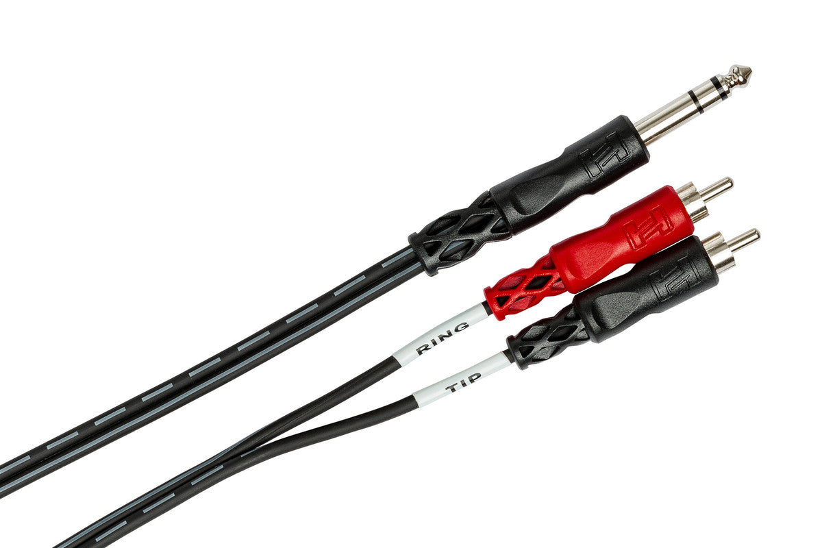 HOSA TRS-202 6' Insert Cable, 1/4 In TRS To Dual RCA - Metronome Music Inc.