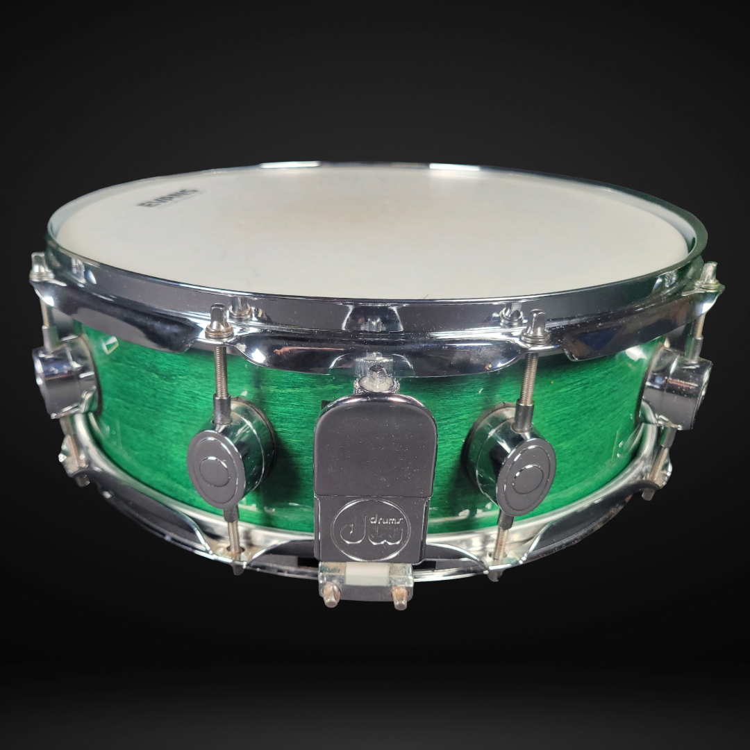 DW 14x5 Maple Snare Drum – Early ’90s Green Finish, Keller Shell, USA Made (Used)