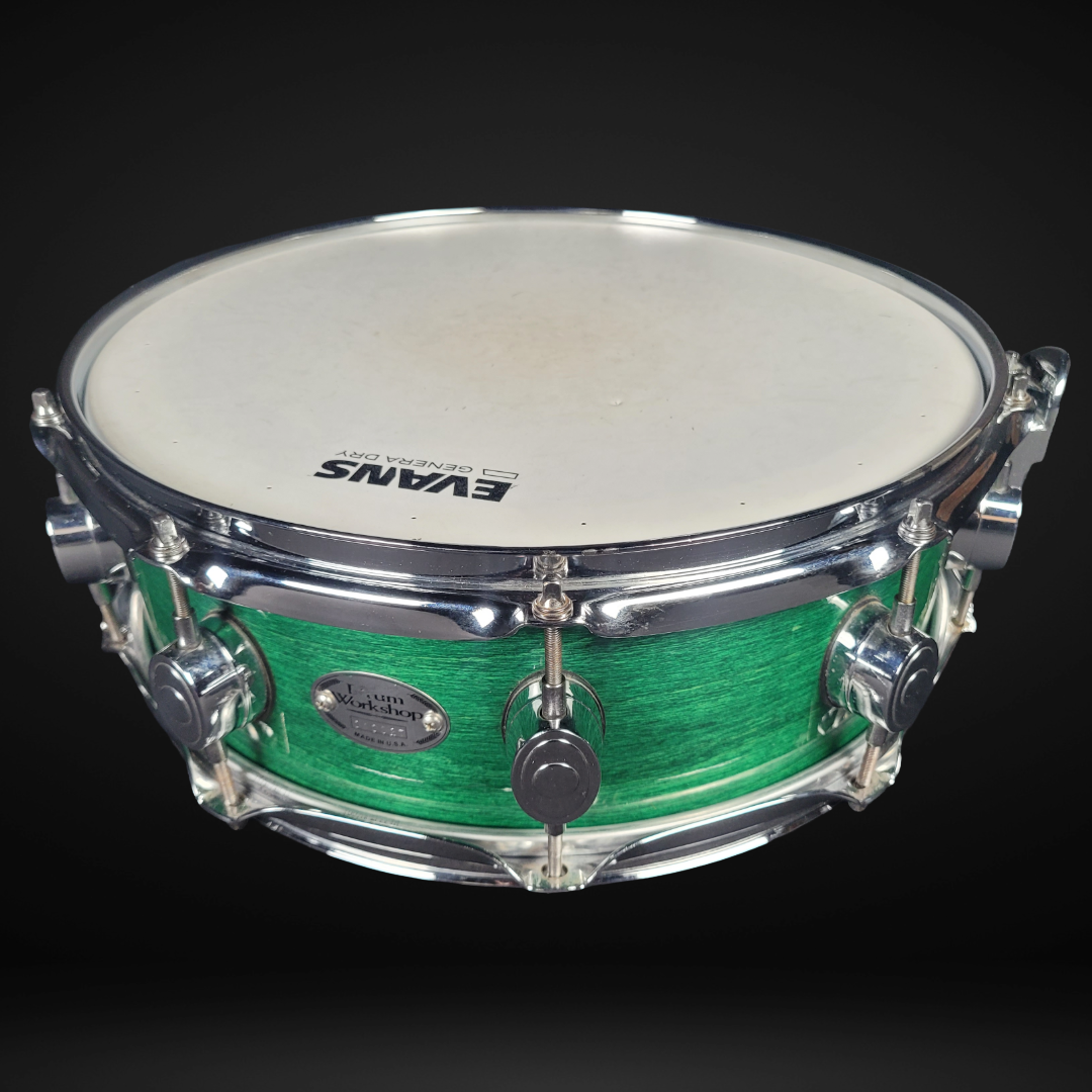 DW 14x5 Maple Snare Drum – Early ’90s Green Finish, Keller Shell, USA Made (Used)