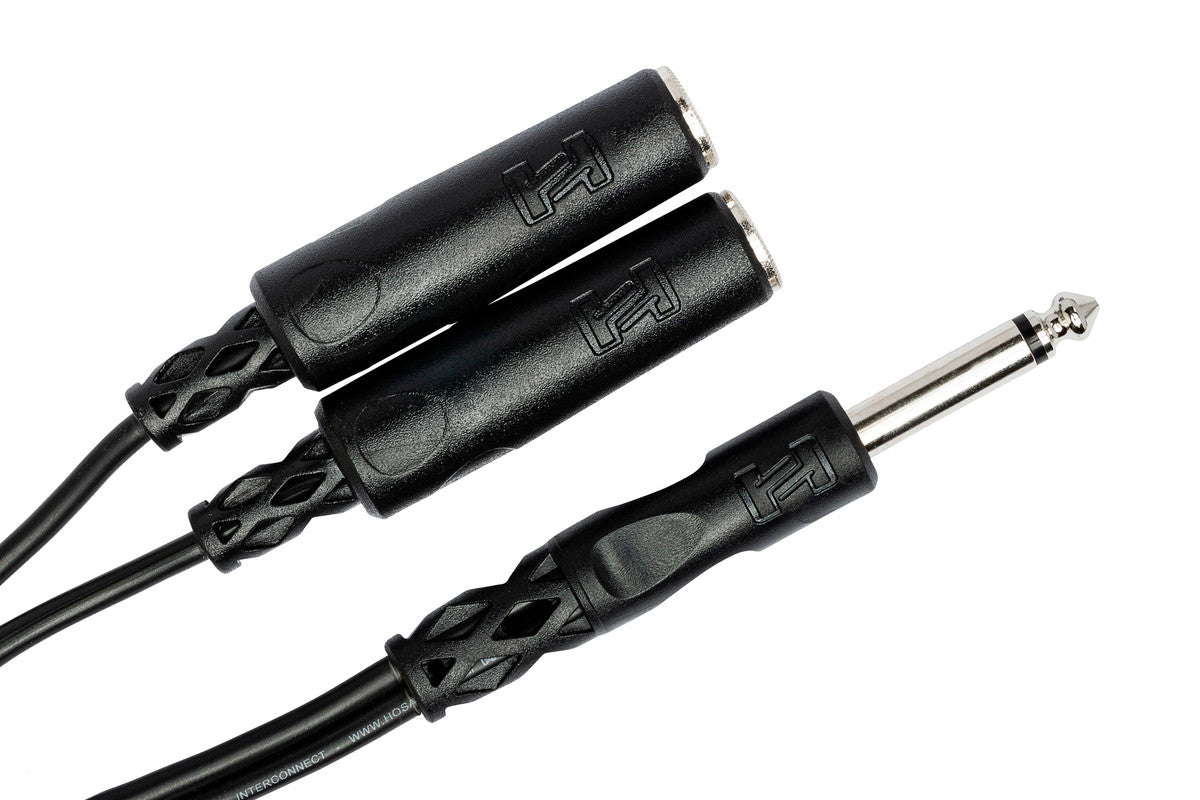 HOSA YPP-111 Y Cable, 1/4 In TS To Dual 1/4 In TSF - Metronome Music Inc.