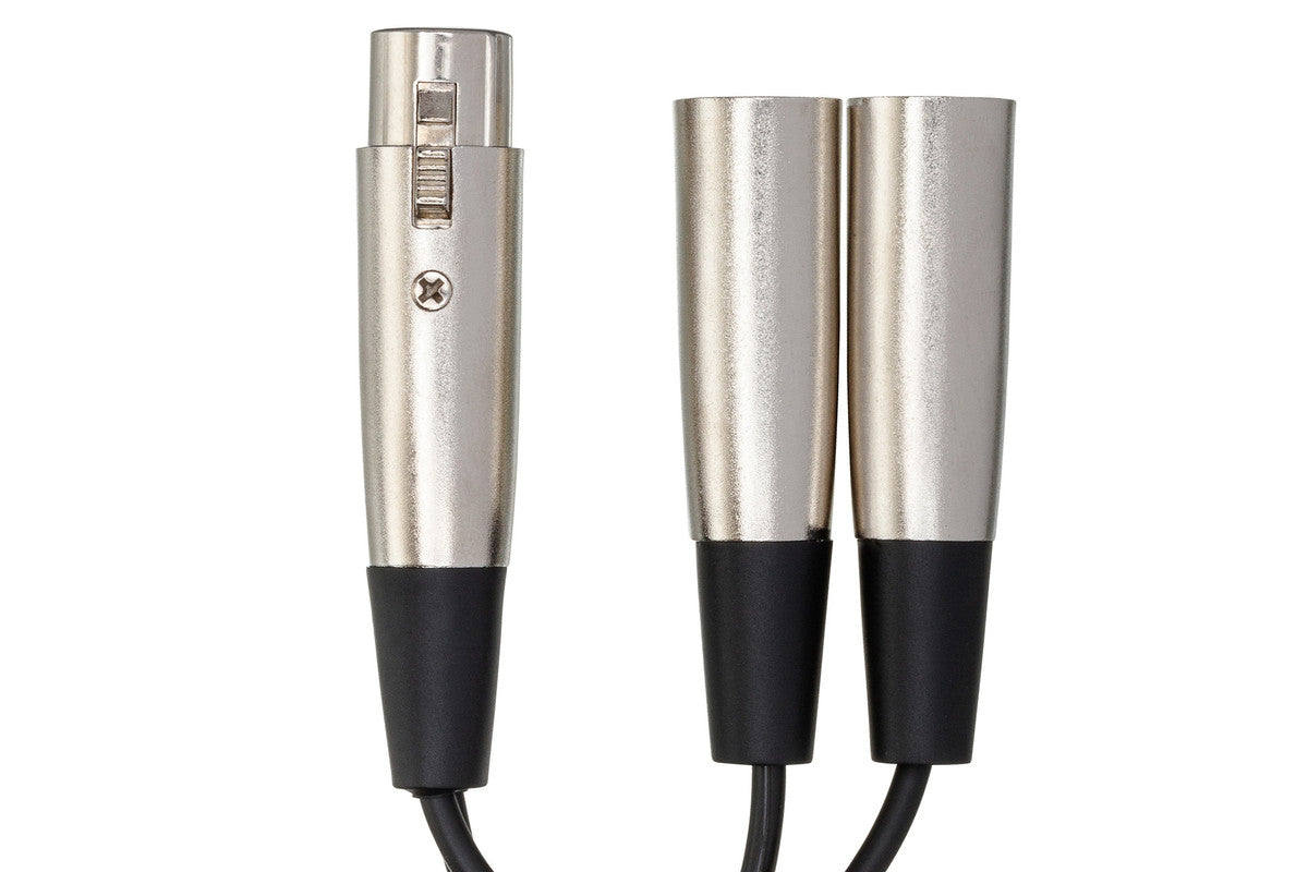 HOSA YXM-121 6" Y Cable, XLR3F To Dual XLR3M - Metronome Music Inc.