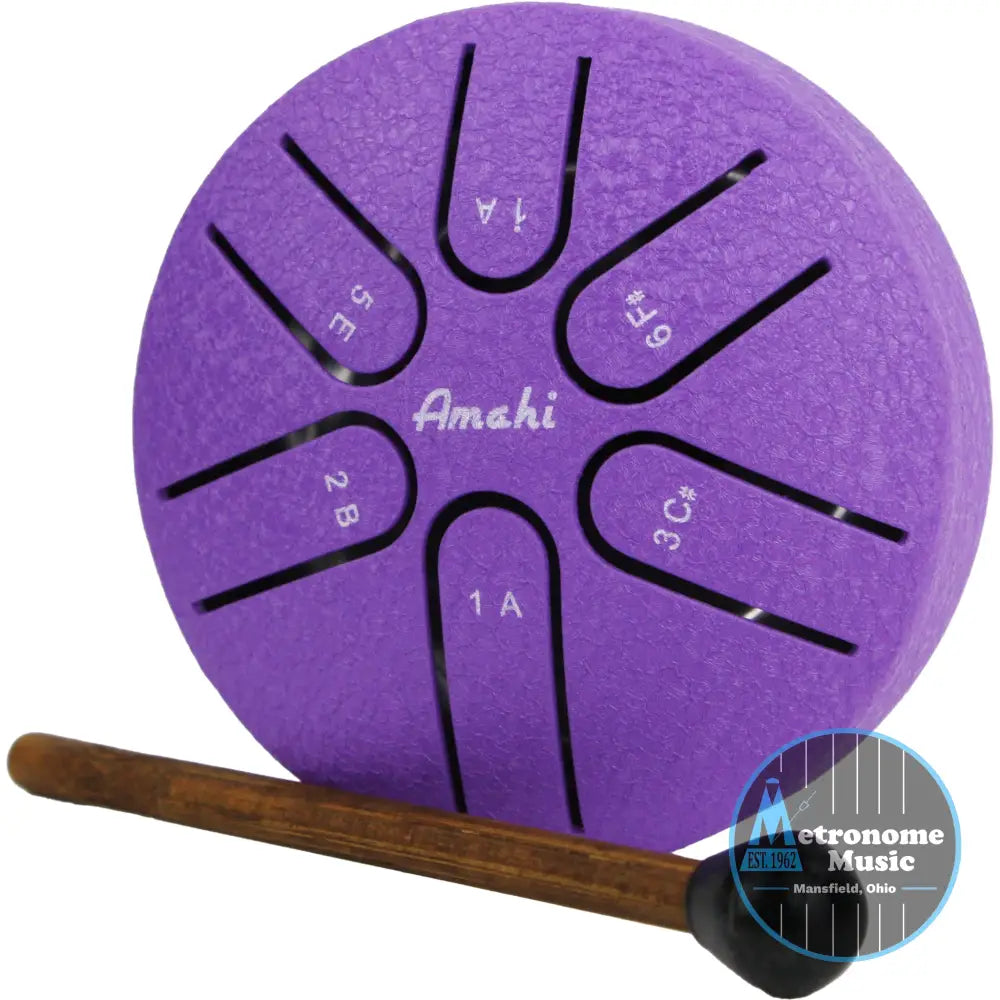 Amahi 3″ Steel Tongue Drum- Purple - Hand Percussion