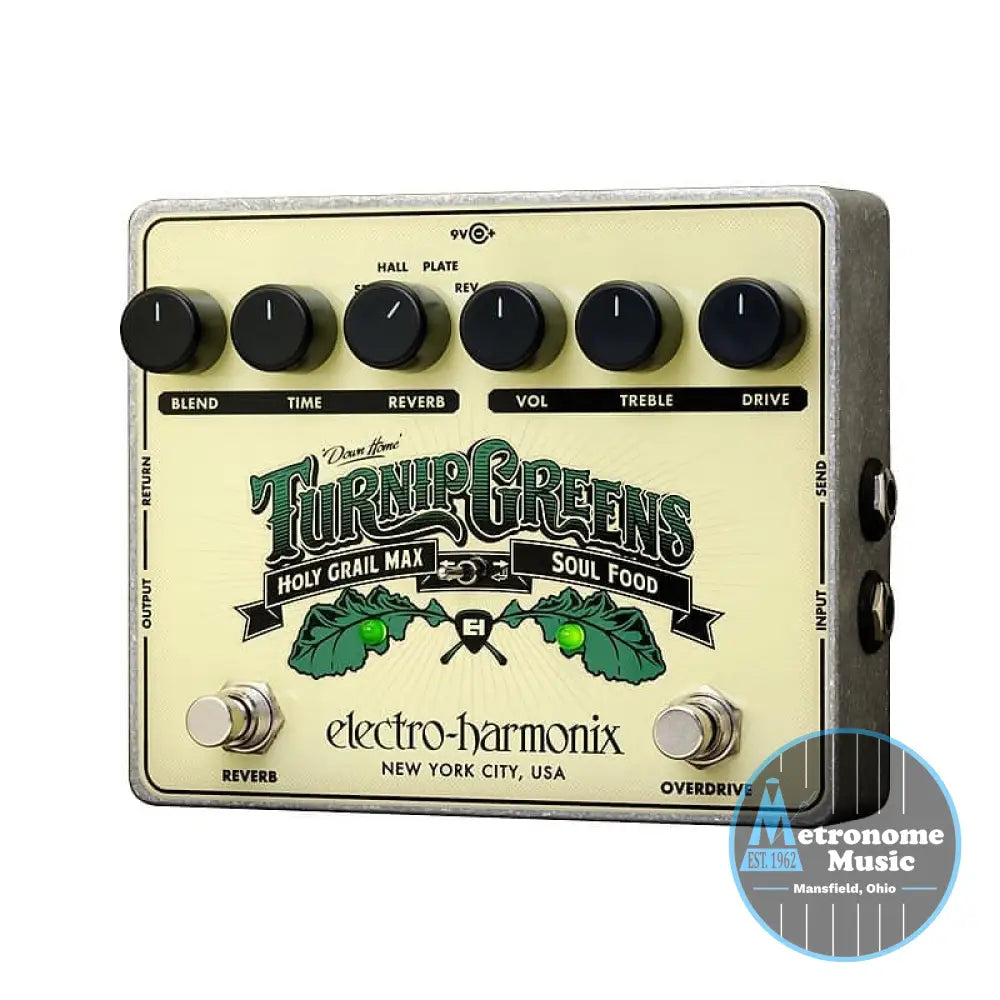 Electro-Harmonix Turnip Greens Overdrive/Reverb Multi-Effect - Metronome Music Inc.