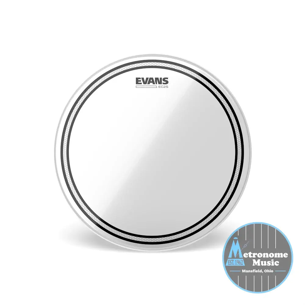 Evans EC2S Clear Drumhead, TT12EC2S- 12" - Metronome Music Inc.