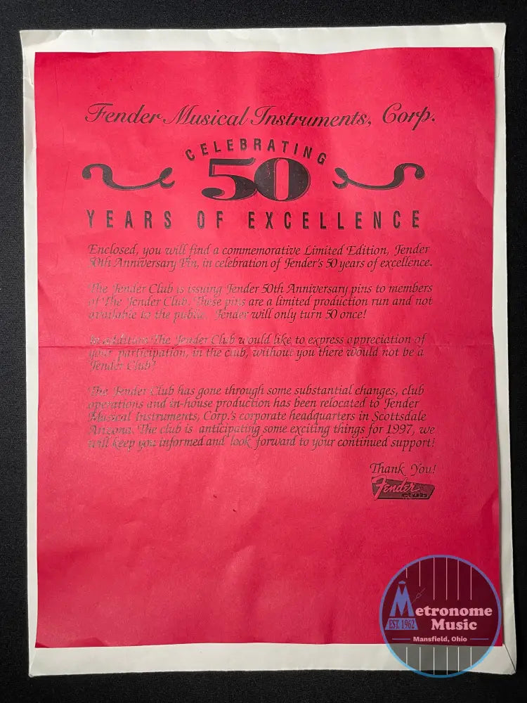 Fender '52 Telecaster 50th Anniversary - Butterscotch Blonde (1996) - Metronome Music Inc.