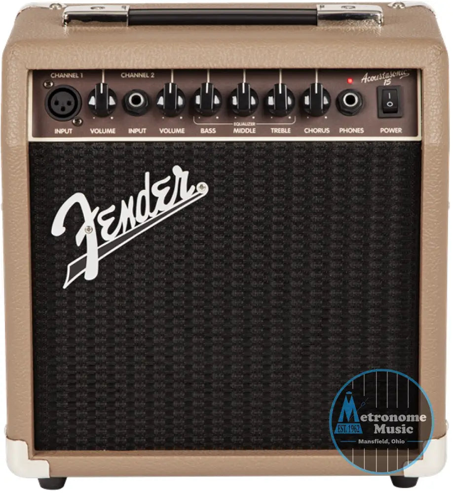 Fender Acoustasonic 15, 2-Channel 1x6" Acoustic Amplifier - Metronome Music Inc.